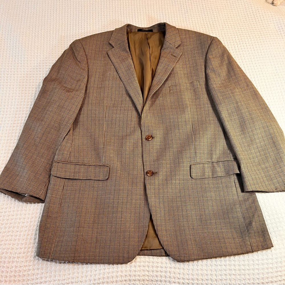 Ralph Lauren Men's Two-Button Houndstooth Sport Coat - Brown and Beige